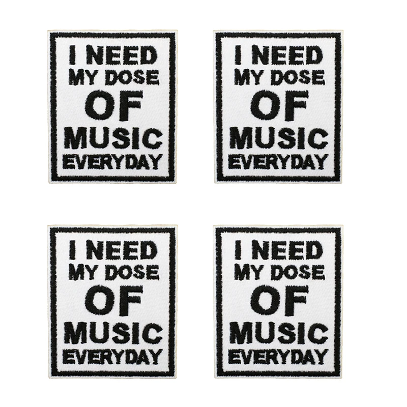 Parche termoadhesivo bordado frases inspiradoras música – para coser - imagen 4