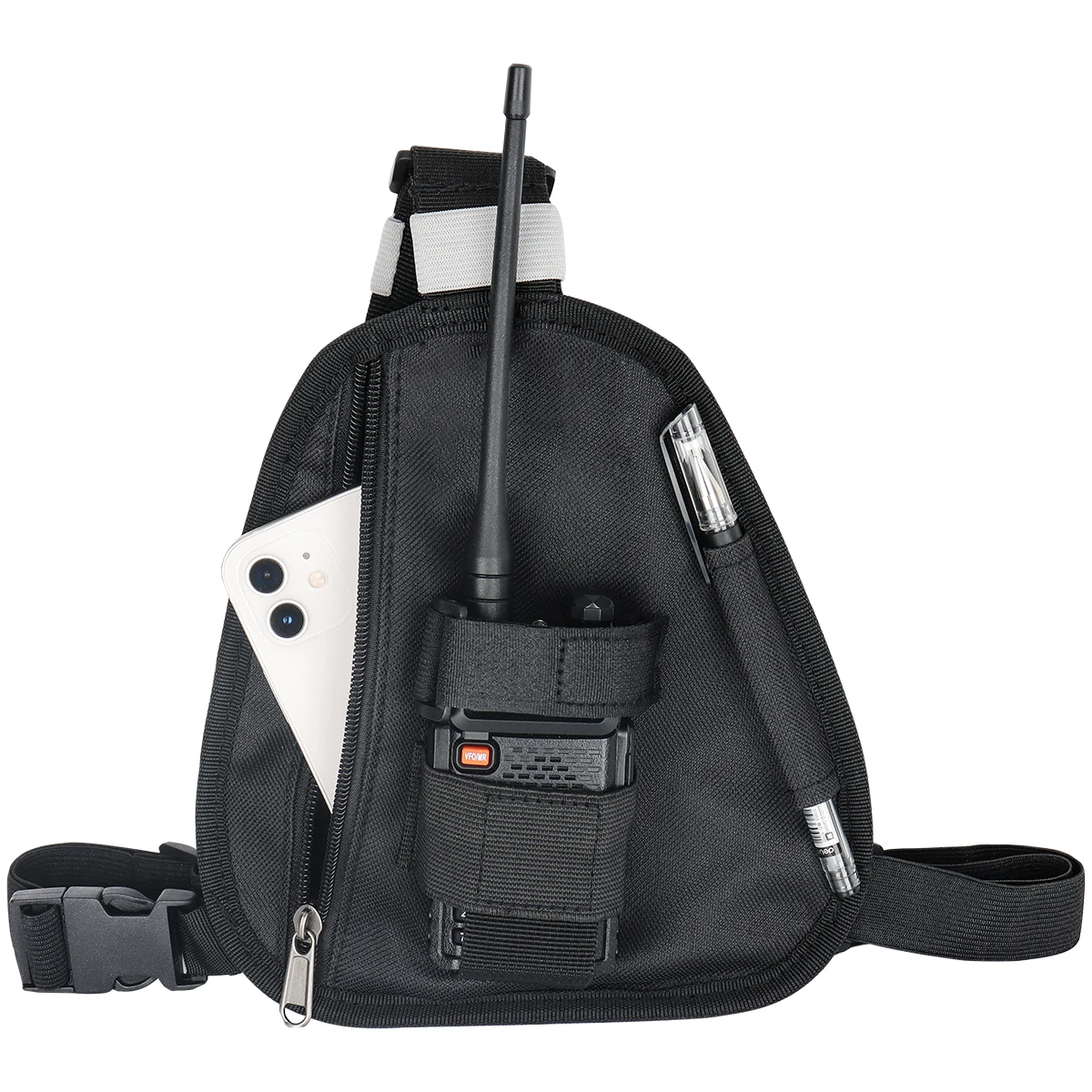 Walkie Talkie arnés de pecho hombro Radio funda paquete bolsa ajustable funda para Baofeng UV-5R UV-21 PRO Quansheng UV-K5 K6 - imagen 4