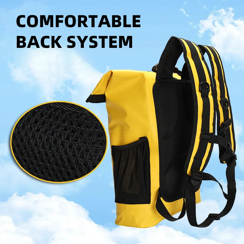 Mochila de natación con tapa enrollada, bolsa ligera de 20L para senderismo en río, senderismo al aire libre, Camping, escalada, bolso de almacenamiento para Rafting - imagen 5