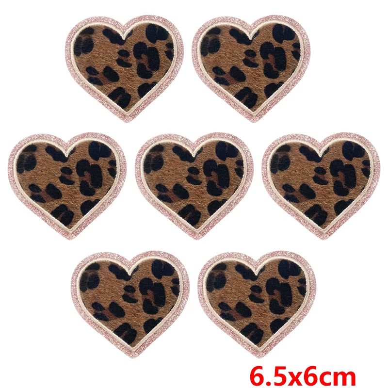 Parche termoadhesivo bordado leopardo estrella corazón para ropa - imagen 4