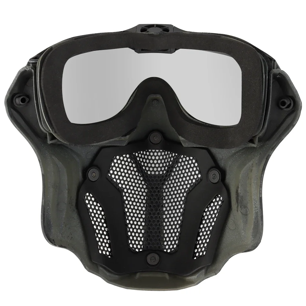 Máscara táctica estilo máscara táctica máscara facial completa para Paintball con gafas Aiti-Fog ojos nariz boca oreja equipo protector - imagen 3