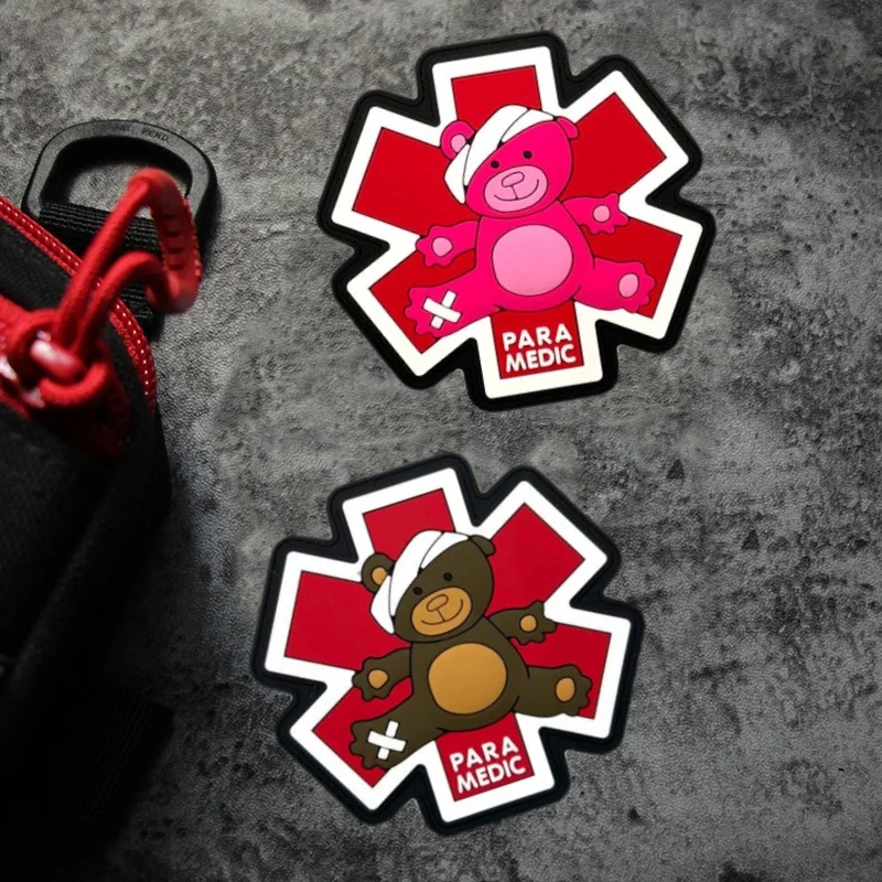 Parche táctico de PVC PARA MEDEC para ropa, insignia de moral, parches militares con gancho y bucle, pegatinas para mochila, brazalete