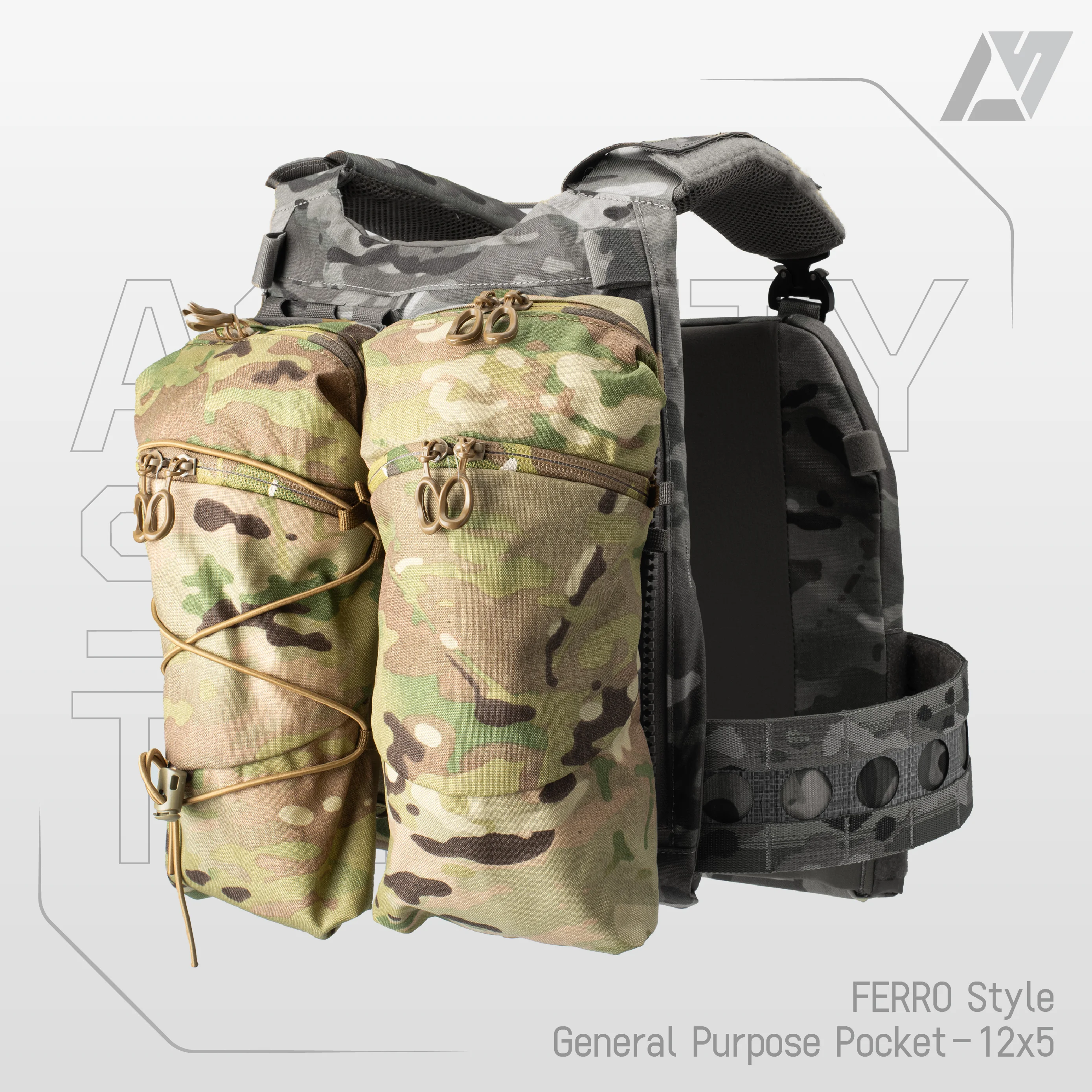 FERRO estilo GP Pouch 12x5 bolsa de almacenamiento vertical de varios bolsos