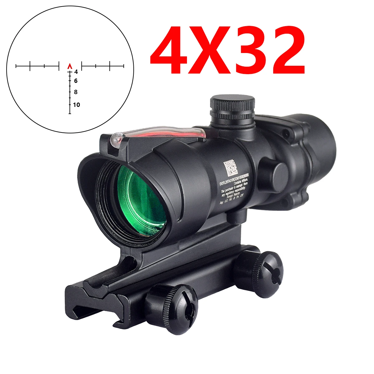 Mira telescópica de 20mm, lupa 4X32 4X con alcance de fibra óptica Real EOTECH G33 G43 3X G45 5X 558, mira holográfica de punto rojo - imagen 5