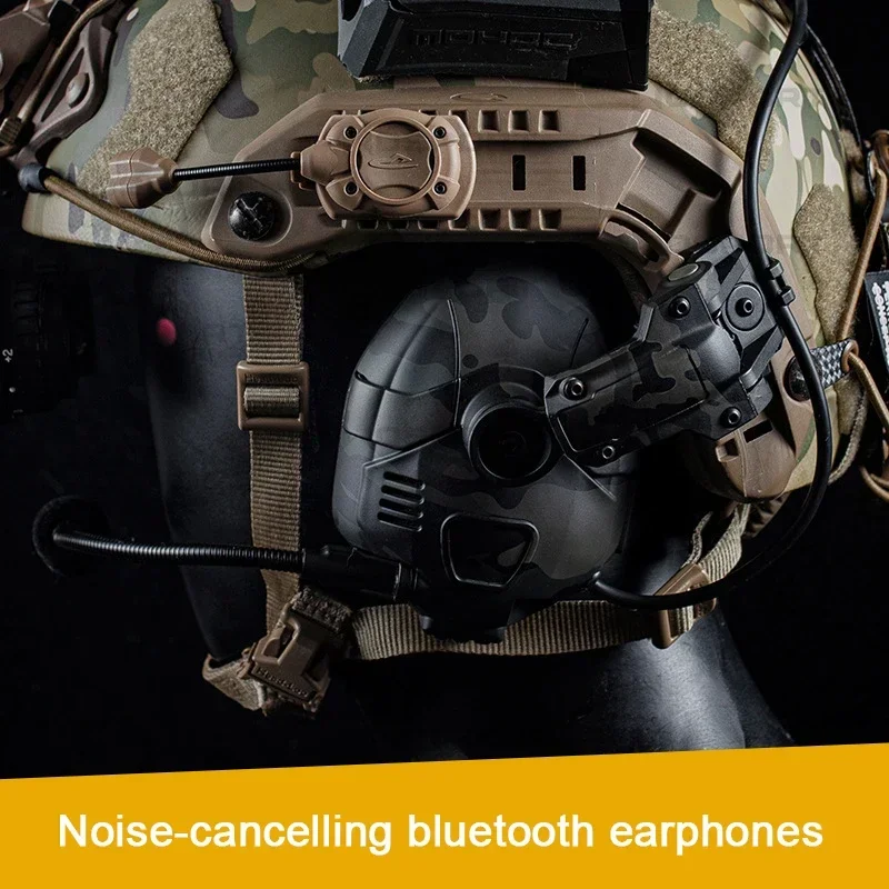 Auriculares tácticos Bluetooth con reducción de ruido, auriculares con sonido de doble uso para OPS Core ARC Wendy M-LOK, orejeras para casco de tiro - imagen 5