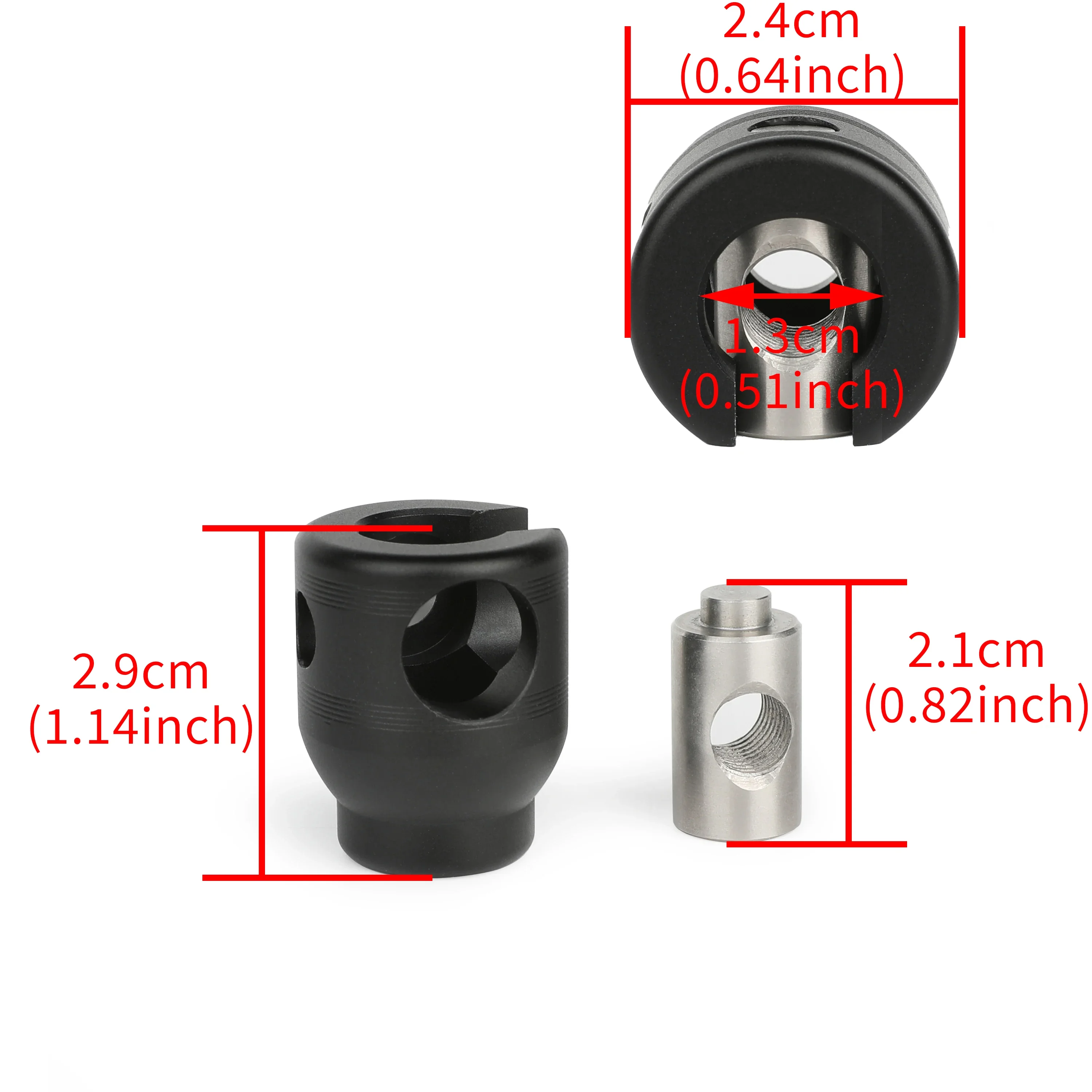 Adaptador de absorción de impacto para arco compuesto, aleación de aluminio, acero inoxidable, estabilizador de barra de equilibrio de desconexión rápida, caza con arco - imagen 4