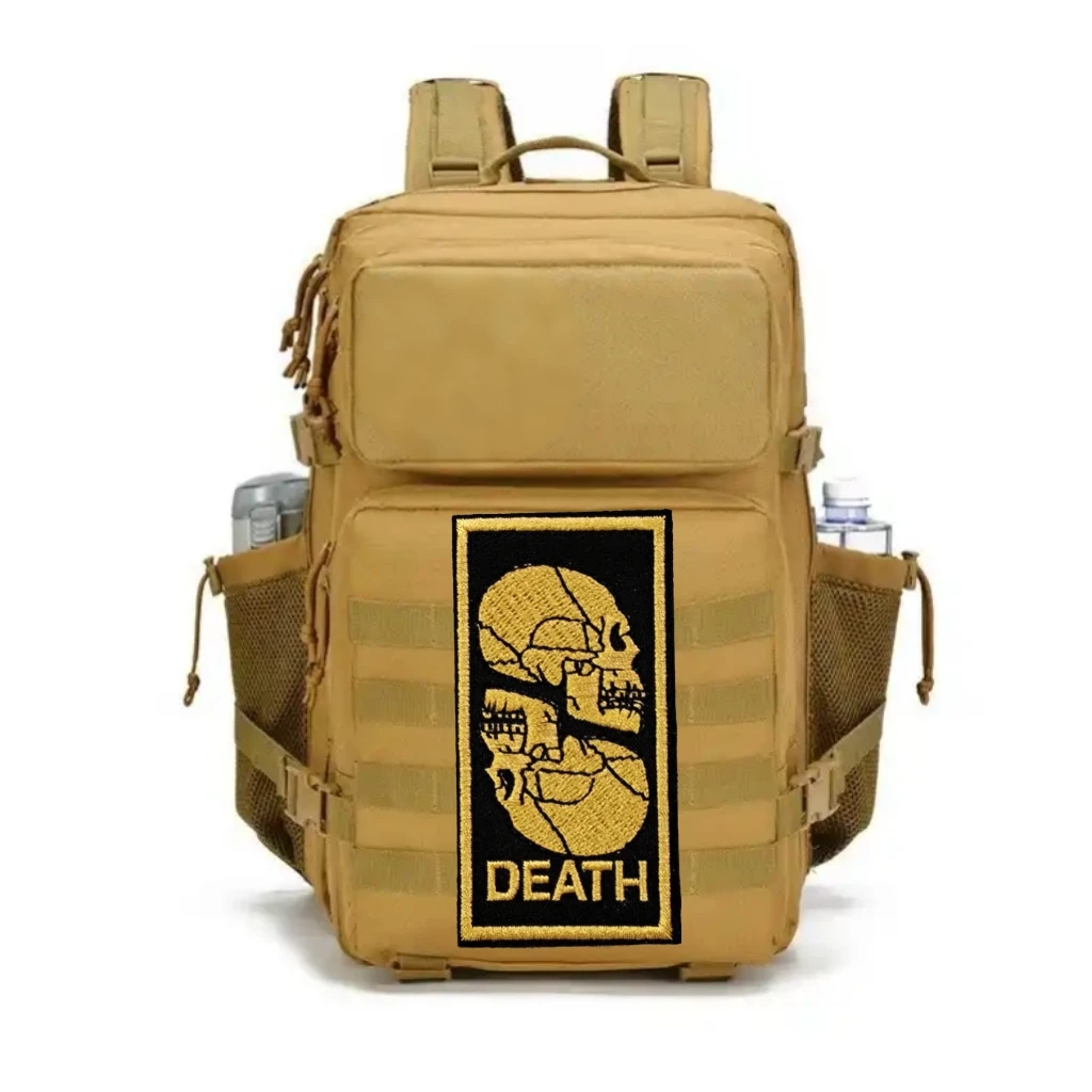 Parche táctico calavera Death bordado con velcro para chaleco