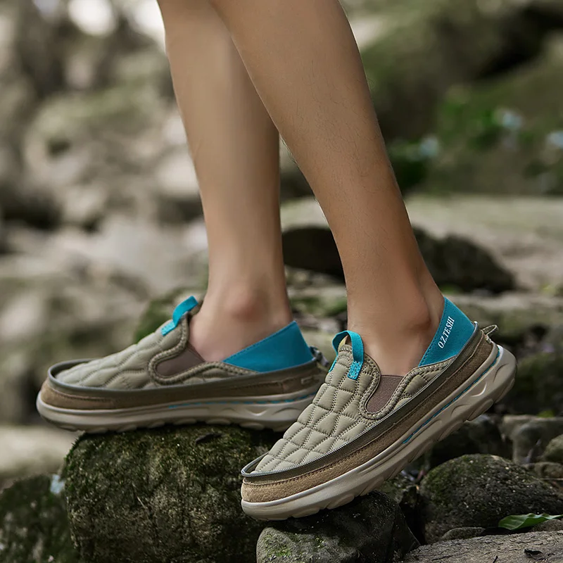 O.Z.THESHI, zapatos de senderismo transpirables, botas de trekking de malla, zapatillas deportivas para exteriores, zapatos ligeros informales de montaña con elásticos en el tobillo - imagen 4