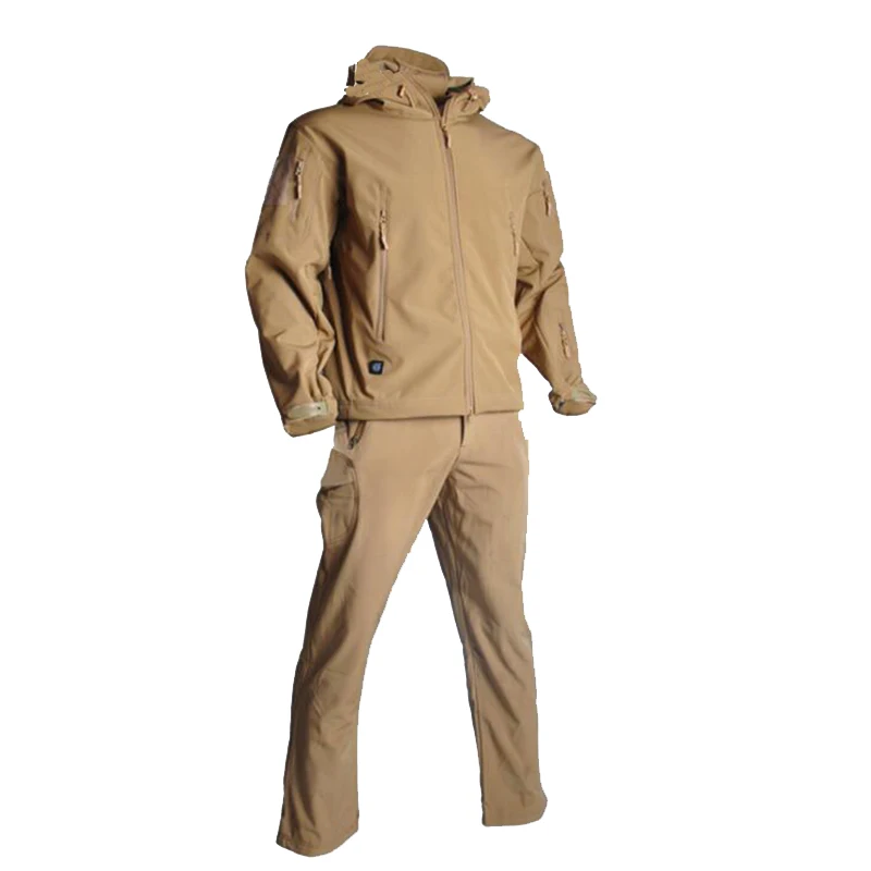 TAD-trajes tácticos Softshell de piel de tiburón para hombre, chaqueta y pantalones impermeables a prueba de viento para senderismo y acampada, ropa de caza de camuflaje - imagen 4