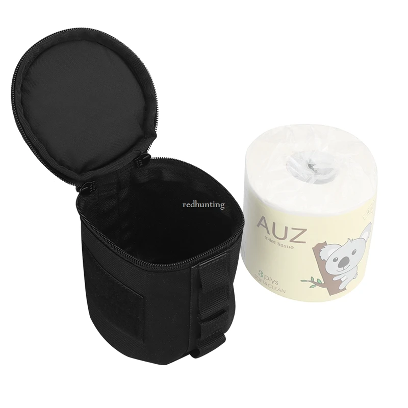 Bolsa de almacenamiento de rollo de papel al aire libre, estuche de pañuelos estilo Molle militar táctico, soporte de almacenamiento de papel higiénico para acampar y senderismo - imagen 4