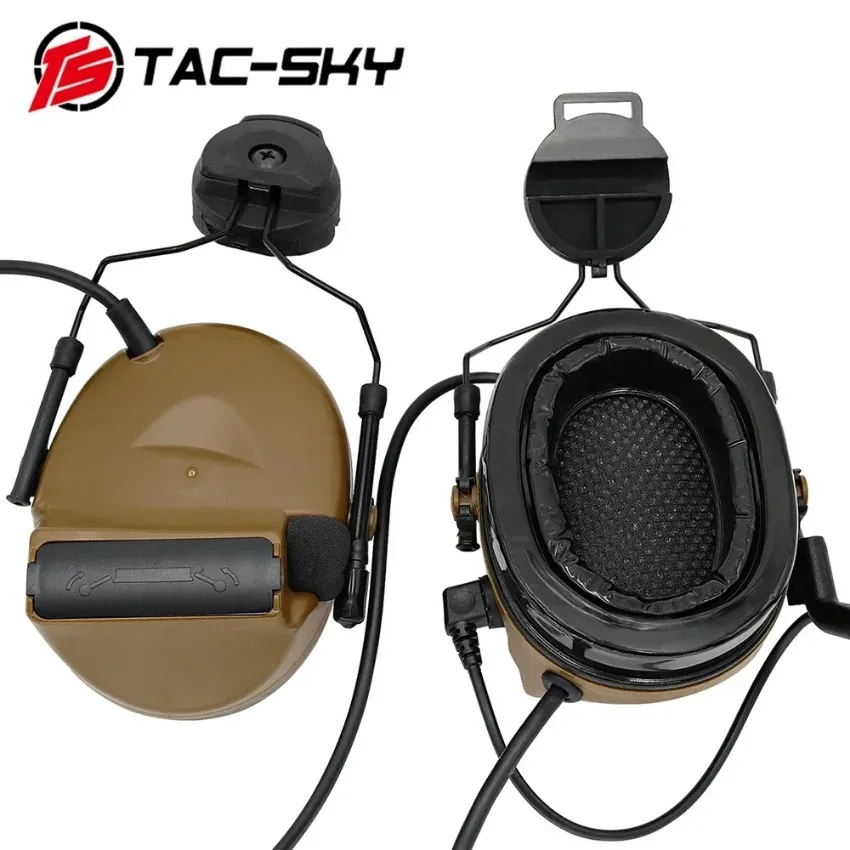 TAC-SKY ARC Rail soporte versión TSCII auriculares tácticos reducción de ruido Protector de oído auriculares con U94PTT + diadema táctica - imagen 5