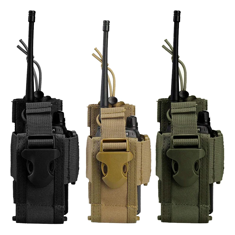 Bolsa táctica Molle para Walkie Talkie, soporte de Radio ajustable, riñonera, estuche de almacenamiento de nailon, bolsa para Walkie Talkie - imagen 2