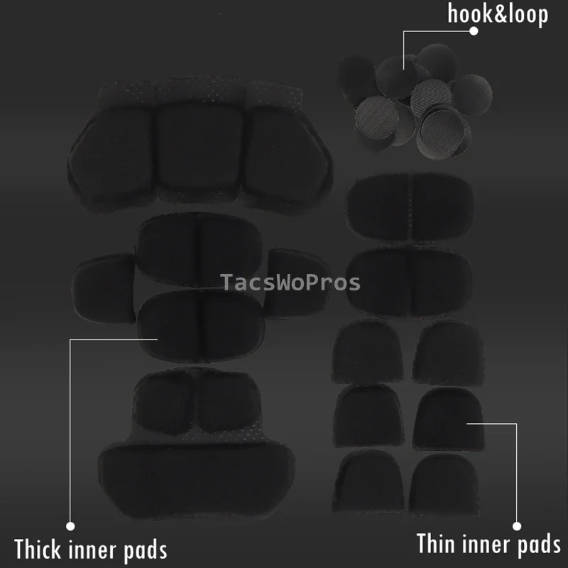 Kit de almohadillas interiores para casco táctico, cómodo casco deportivo para tiro Airsoft, revestimientos de EVA con memoria, accesorios para casco CS de Paintball - imagen 5