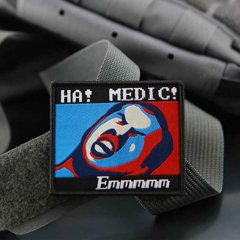 Parche bordado médico 'Ha' para personas mayores, guapo, energético, sabor súper pesado, bestia, insignia de expresión exagerada divertida táctica - imagen 2