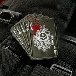 Parche táctico velcro esqueleto bordado militar equipamiento
