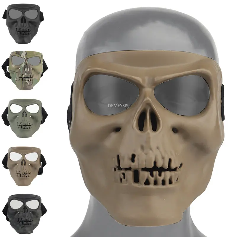Máscara facial completa de calavera táctica, transpirable, para exteriores, Paintball, caza, CS, deportes, militar, Cosplay, Wargame, Halloween