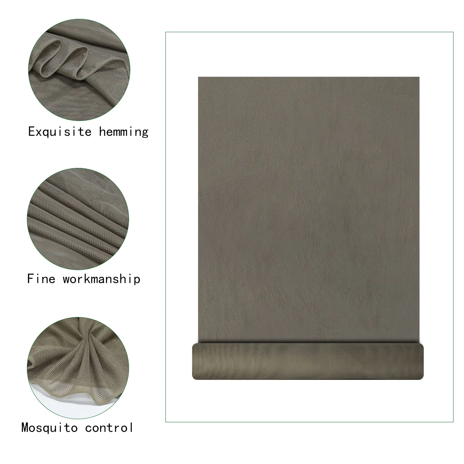 Red de sombra de tela de malla caqui individual, Red de camuflaje, decoración de jardín doméstico, cortina de valla, sombra, cubierta de toldo, 1,5 m de ancho, 300D - imagen 2