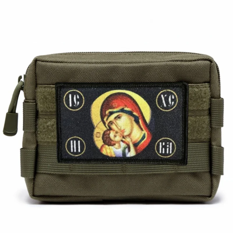 Parche con estampado de Madonna, insignia de moral táctica con gancho y bucle, pegatina decorativa para mochila, parches militares para brazalete para ropa