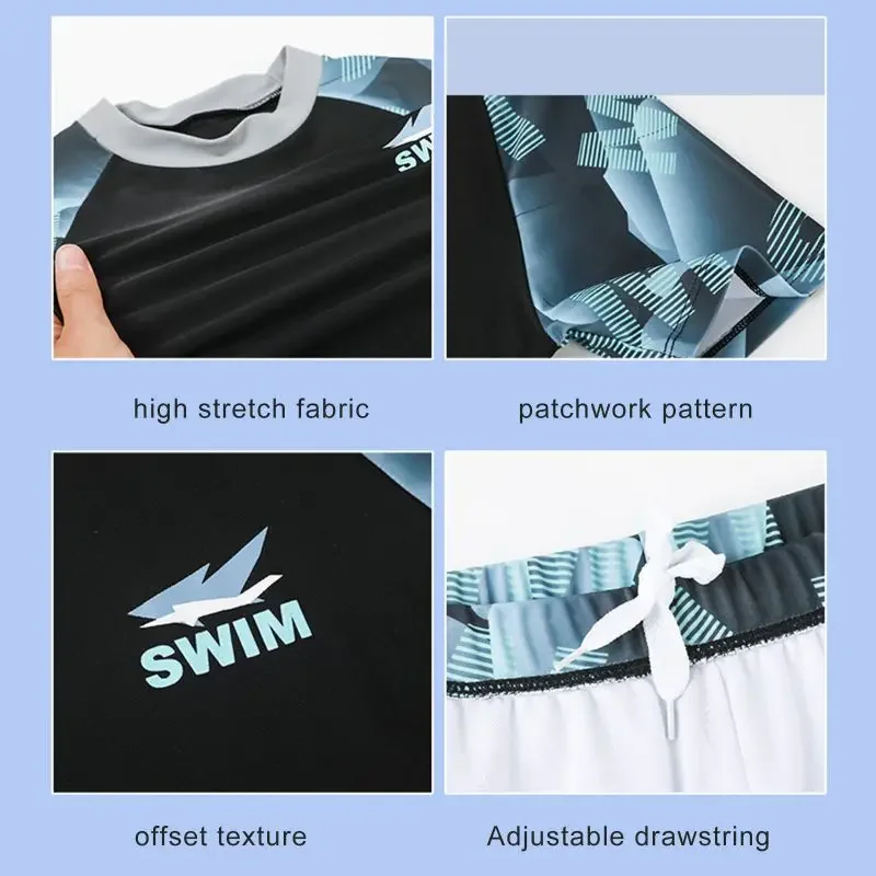 Trajes de baño refrescantes de verano para niños, protección UV, trajes de baño de moda de gran tamaño para niños de 9 a 18 años, ropa de playa y piscina - imagen 4