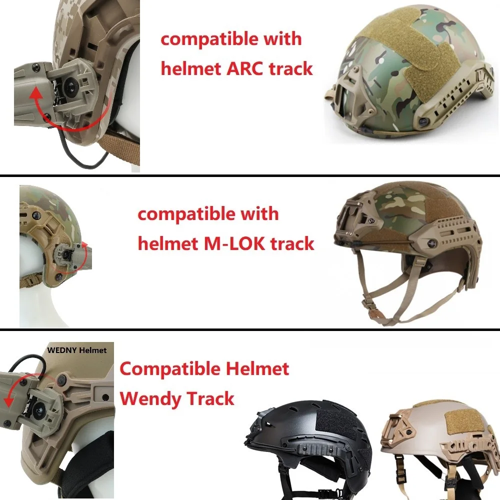 Casco táctico TS TAC-SKY, adaptador de riel ARC/WENDY/MLOK, Compatible con auriculares militares EARMOR M32X/M31X-Mark3 MilPro - imagen 5