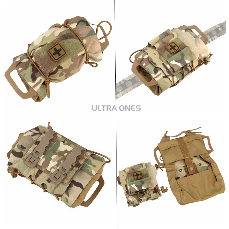 Bolsa para botiquín de primeros auxilios táctico, bolsas Molle Ifak, bolsa EMT de emergencia con tapa abatible de liberación rápida, Kit médico de Paintball para caza al aire libre - imagen 5