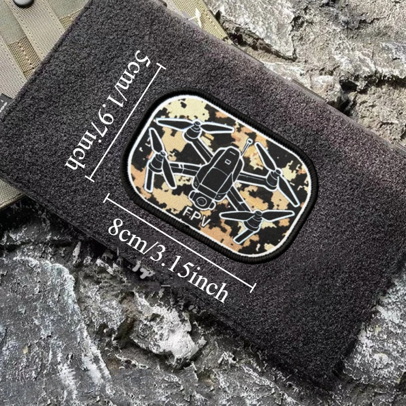 Parche táctico "DRONE", insignia de moral militar, impresión de gancho y bucle, mochila, accesorios de decoración de ropa, pegatinas, brazalete - imagen 4