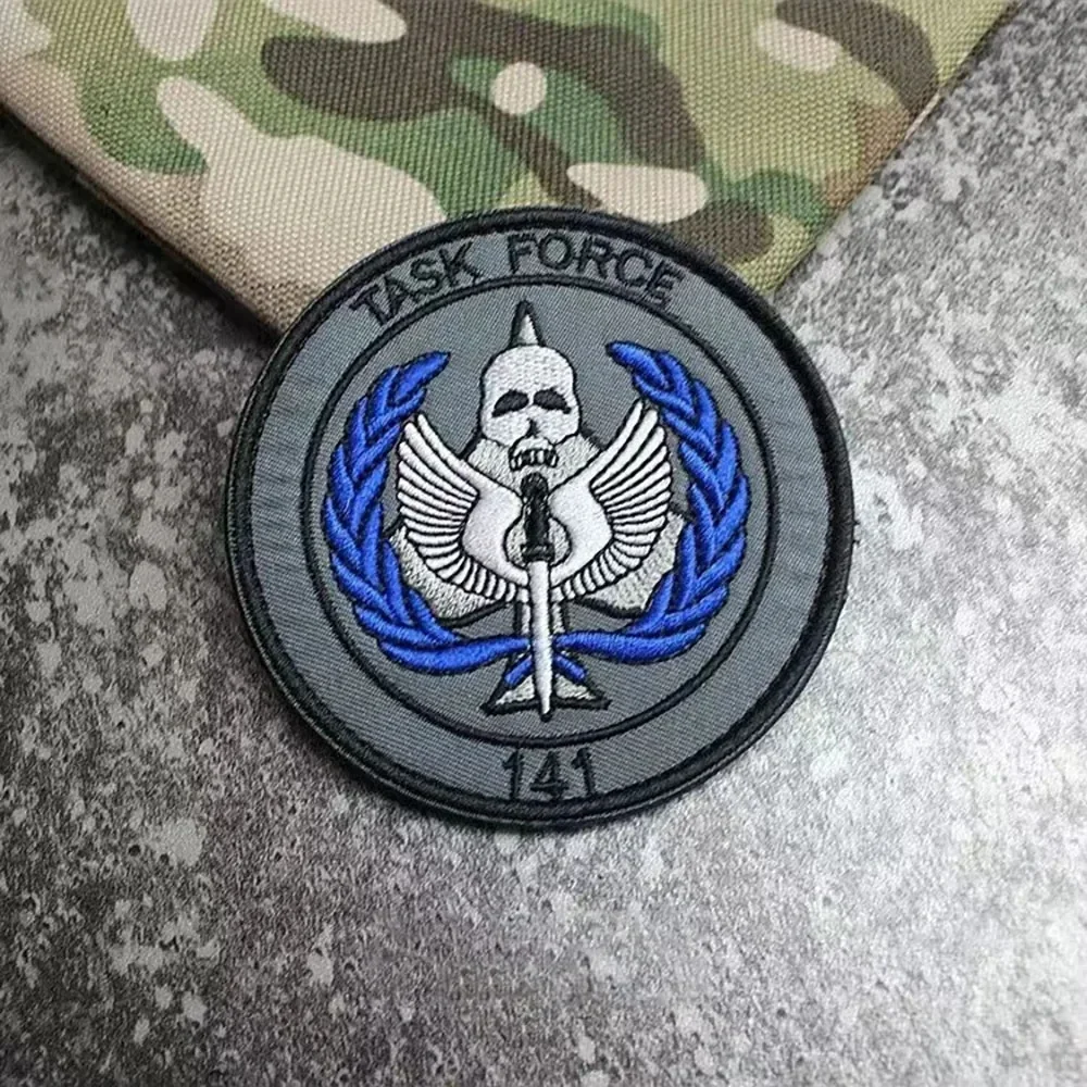 Parche de Call of Duty TASK FORCE 141 CODOL, parches Klett bordados, accesorios tácticos, brazalete, insignia de moral de calavera, pegatina - imagen 5