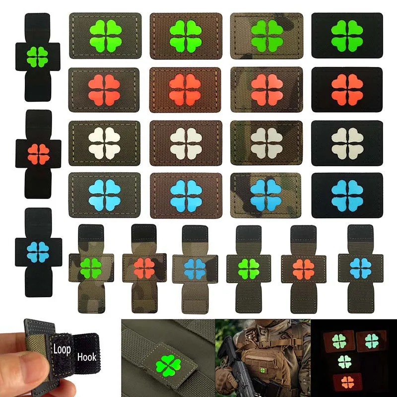 Parche luminoso trébol de la suerte MOLLE para mochila táctica - imagen 3