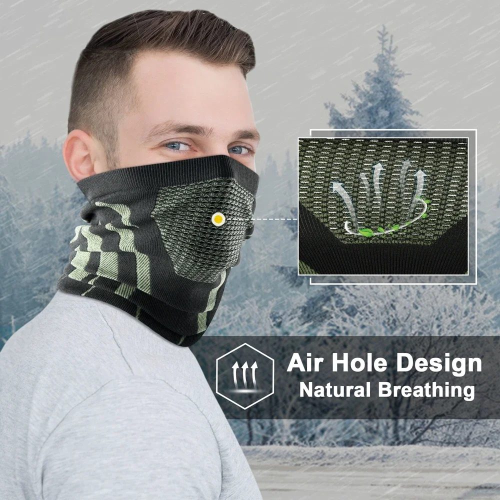 Pasamontañas térmico de invierno para motocicleta, máscara de media cara, calentador de cuello para Moto, polaina para Motocross, montar en bicicleta, bufanda de esquí, Bandana para hombre - imagen 4