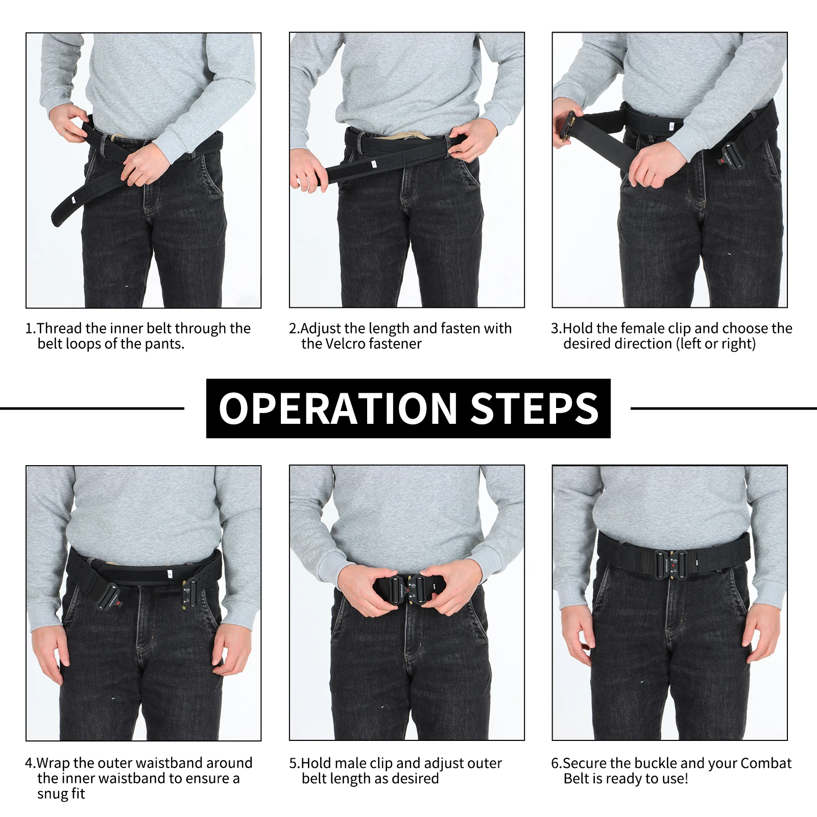 Cinturón táctico de 2 pulgadas Hebilla de metal de liberación rápida MOLLE Laser Cinturones para hombre Camo - imagen 5