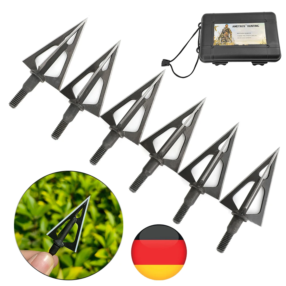 Puntas de flecha anchas para caza, acero inoxidable tiro con arco