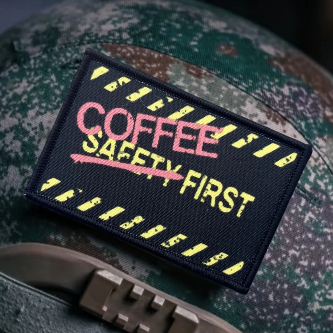 Parche de insignia de primer moral de café, brazalete táctico, parches de gancho y bucle impresos para ropa, mochila, accesorios, pegatinas - imagen 3