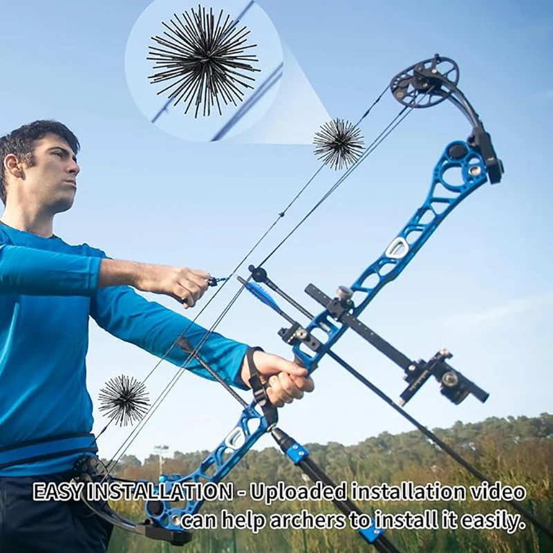 Toparchery 4 piezas de silenciadores de bigotes de cuerda de arco que reducen el ruido de la cuerda para accesorios de arco recurvo compuesto - imagen 2