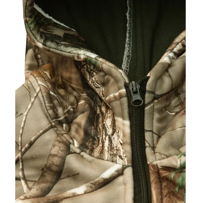 Invierno grueso forro polar camuflaje biónico caza al aire libre táctico senderismo ropa Ghillie traje chaqueta pantalones - imagen 4