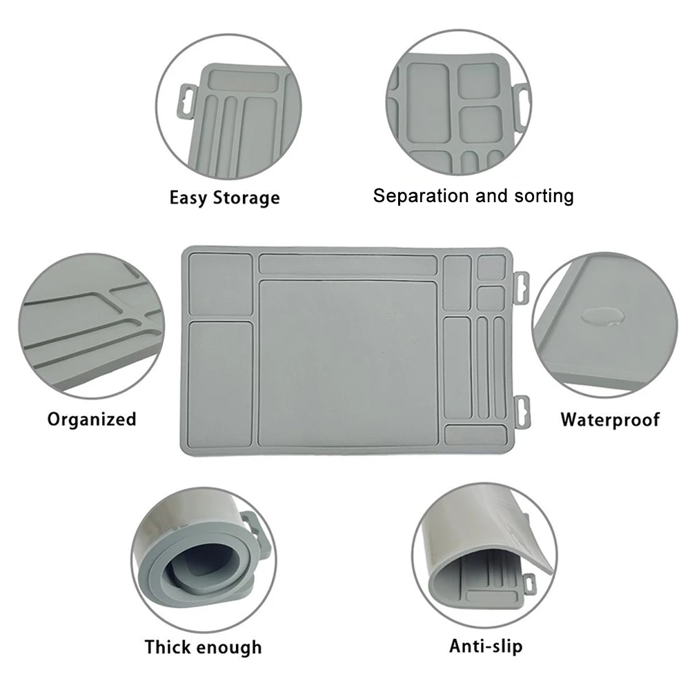 Estera de limpieza para pistola, estera de mantenimiento de pistola con piezas organizadoras, estera de reparación de pistola de PVC de goma antideslizante, 40x25cm - imagen 2