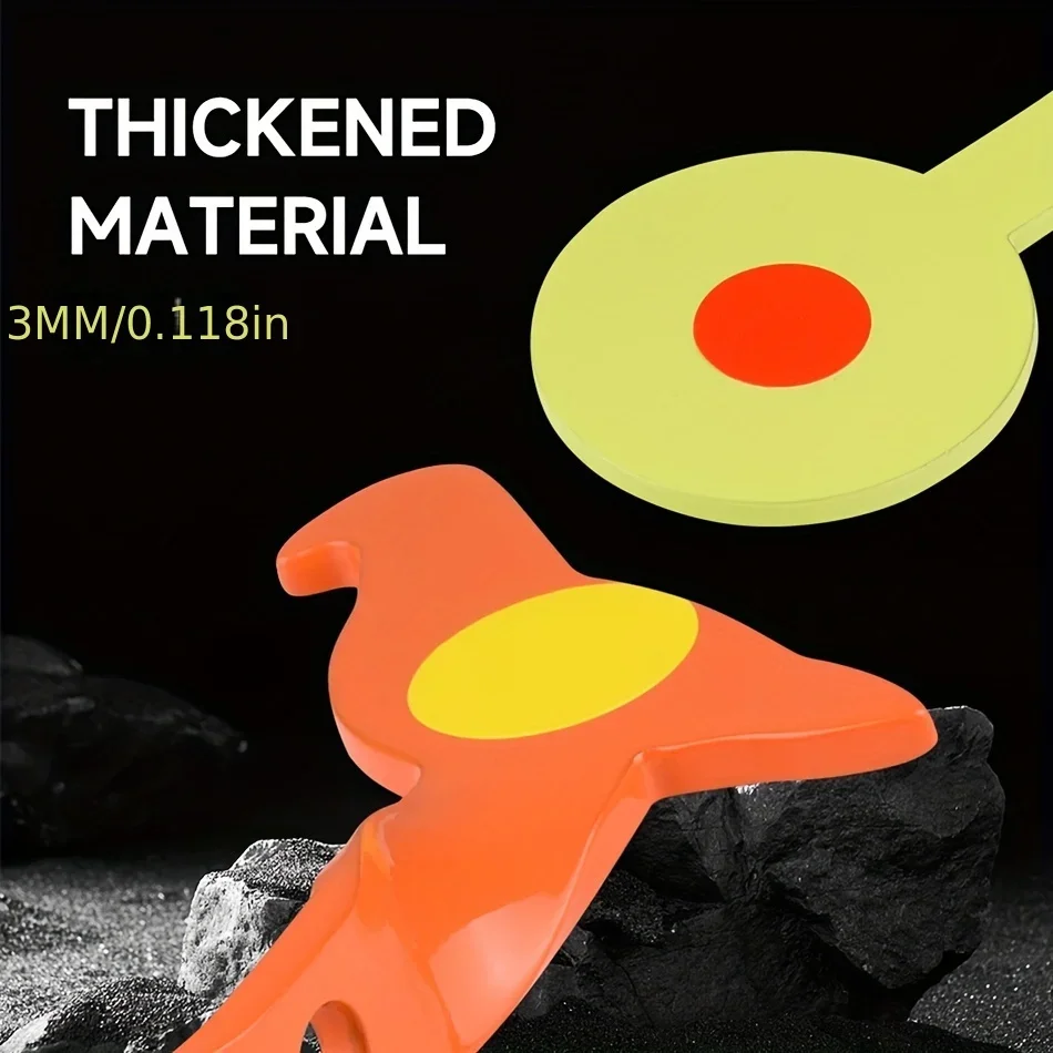 Objetivo giratorio de acero inoxidable para pájaros, 4 colores, 3MM de espesor, tirachinas para exteriores, pistola de aire BB, práctica de puntería - imagen 4