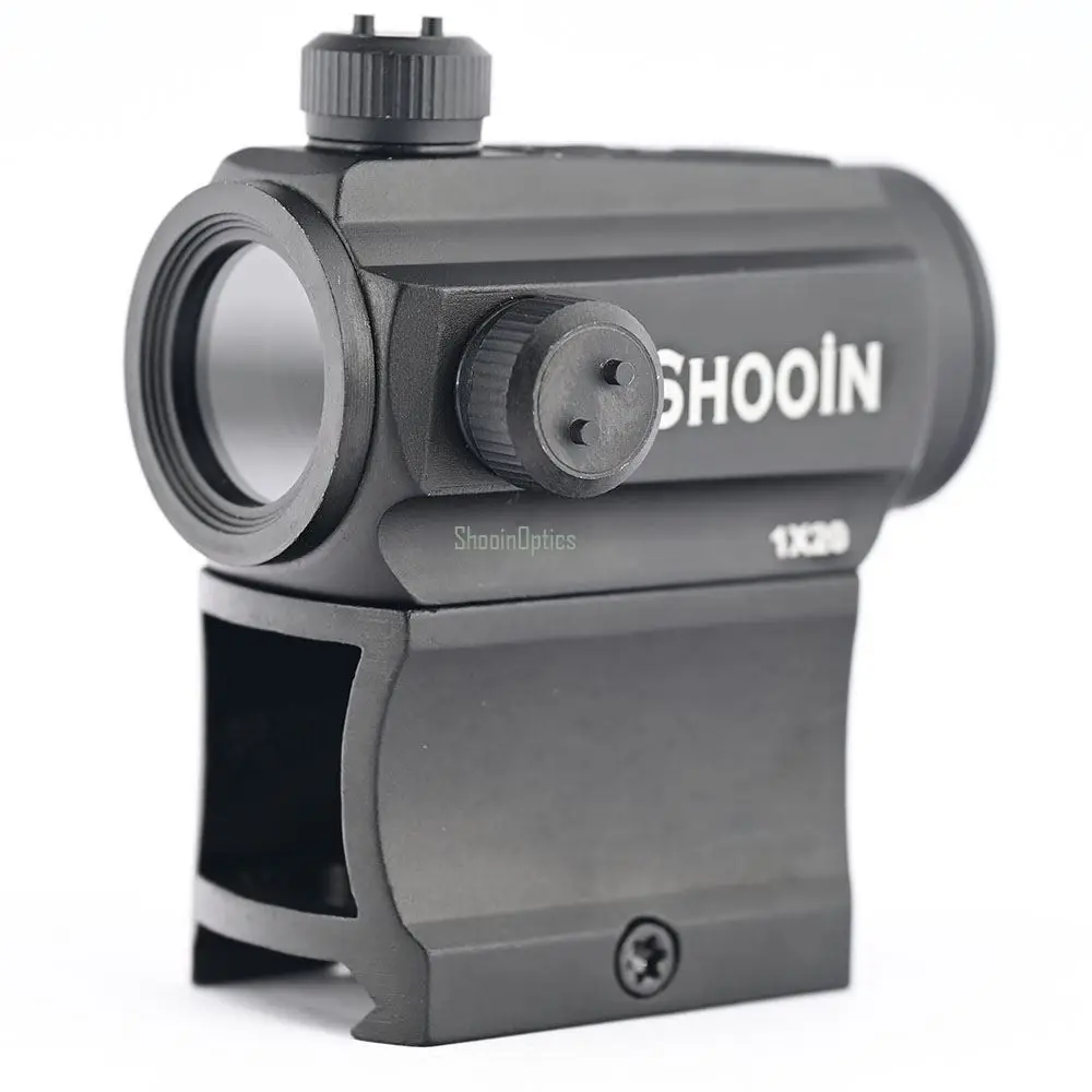 Shooin Optics 1x Red Dot Sight 2 MOA Colimador Alto/Bajo 21 mm Base de montaje - imagen 5
