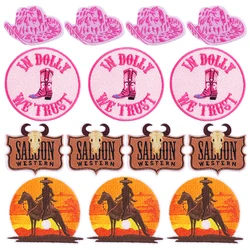 Parches bordados salvajes al aire libre, parches termoadhesivos para ropa, apliques de bordado Fusible, bricolaje, 10 piezas por lote