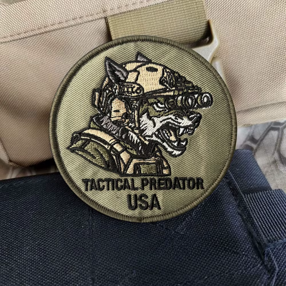 Parche táctico Predator USA lobo bordado insignia con gancho y bucle - imagen 5