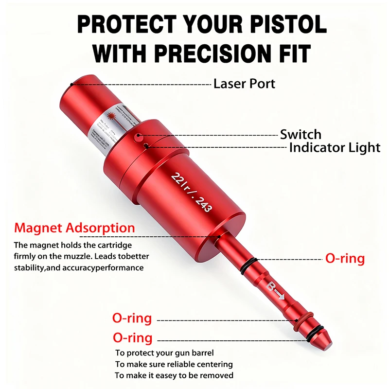 Entrenador láser magnético multifuncional, 9MM/38SPL/223REM, punto rojo/verde, polvo seco, cartucho de entrenamiento láser, función de puntería - imagen 5