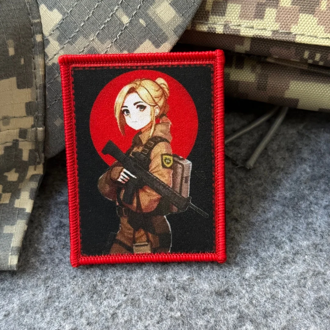 Parches impresos con insignia de moral de pistola "rubio con automático" para ropa, apliques militares tácticos, pegatinas para mochila con gancho y bucle - imagen 5