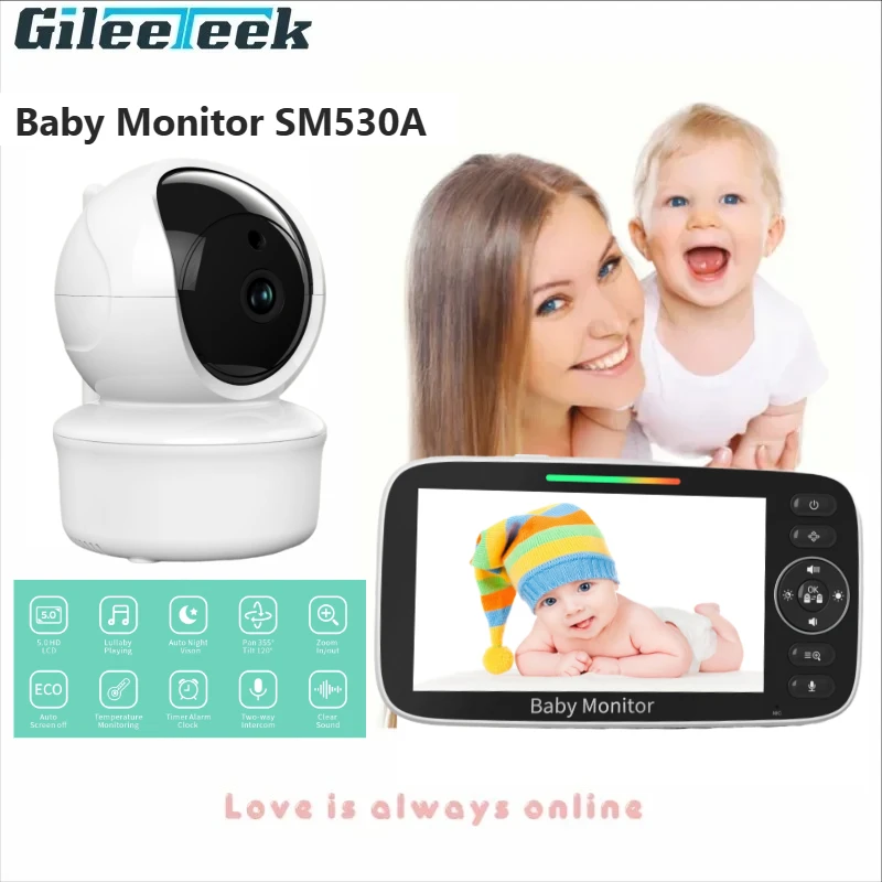 Vigilabebés SM530A inalámbrico 5" con cámara HD y visión nocturna - imagen 2