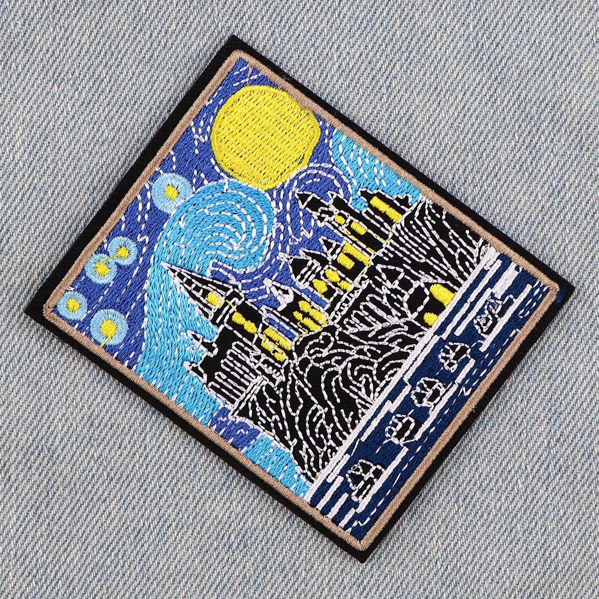 Parche bordado Van Gogh cielo estrellado para ropa - planchar o coser - imagen 4