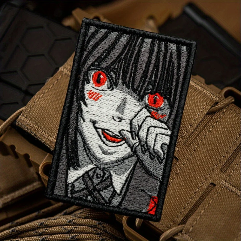 Parches para chicas de excitación loca, parche bordado de Anime con gancho y bucle táctico en tela, insignia de moral militar, brazalete, pegatinas para mochila - imagen 4