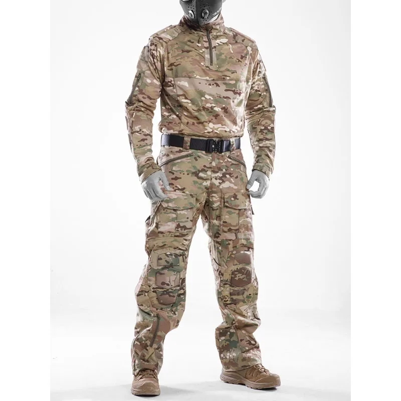 Traje táctico de camuflaje para hombres, conjunto de camisa y pantalones de rana, material infrarrojo IR de caza, EMR, Little Green - imagen 4