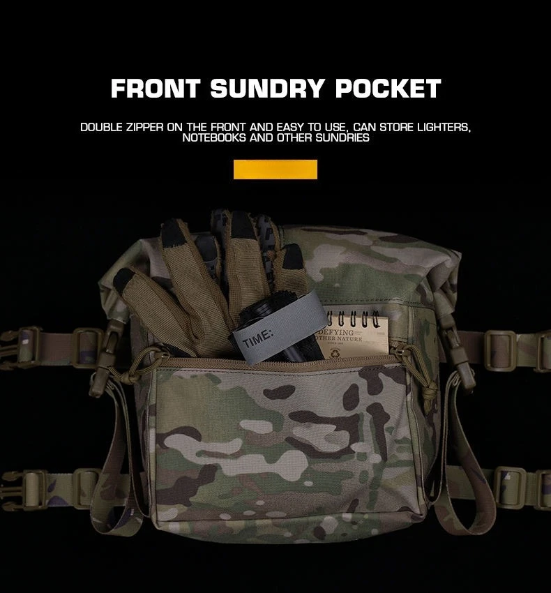 Paquete de expansión táctica estilo SS Alpha, bolsa de rollo grande MOLLE acolchada para aparejo de pecho dividido de 34A, accesorio de chaleco con soporte de carga - imagen 5