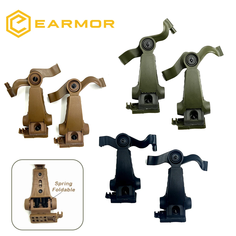 EARMOR M16A Soporte de montaje en riel para auriculares 360 °   Adaptador de riel ARC giratorio para auriculares M31/M32 /M32 SE/M32H / M31H