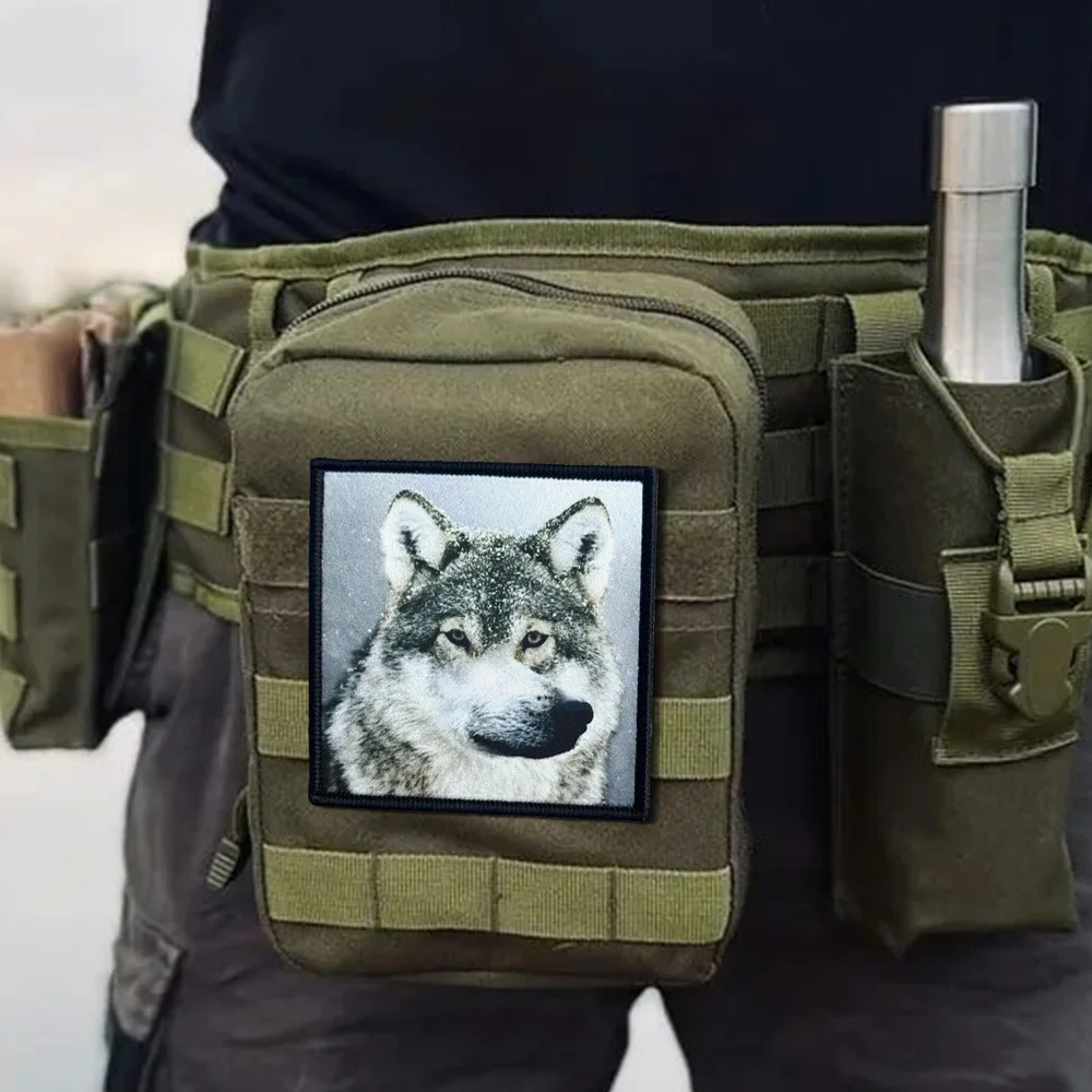 Parches tácticos de lobo para ropa, divertido cierre de gancho y bucle, insignia de moral militar Chevron, brazalete, mochila, pegatinas decorativas - imagen 5