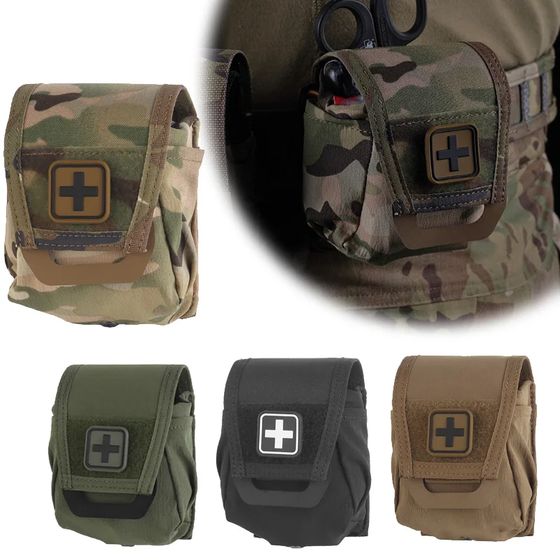 Pequeño botiquín médico, suministros de primeros auxilios, organizador para exteriores, forro desmontable, modelo portátil montado en molle, bolsa de caza de poca capacidad