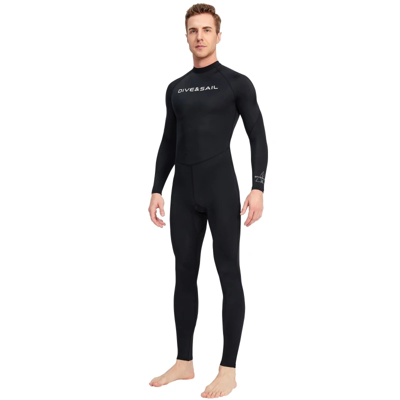 Traje de buceo de manga larga para hombre, traje de baño de nailon, mantiene el calor, para adultos - imagen 5